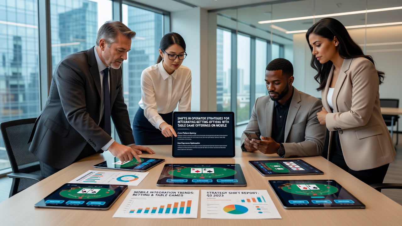 Operator dashboard displaying combined mobile betting and table game analytics